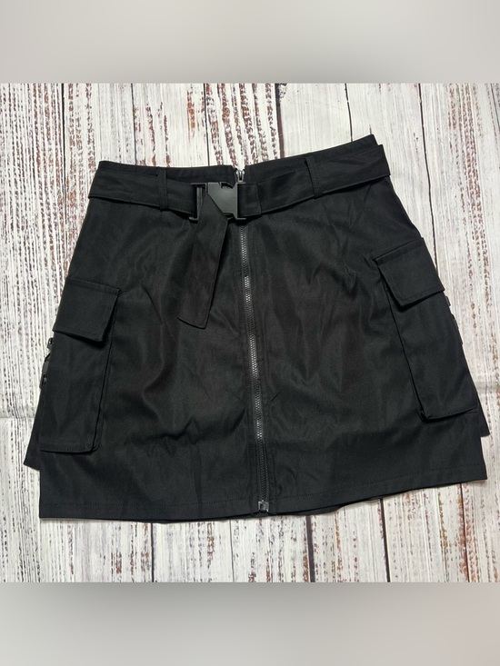 Dresses & Skirts - Black Cargo Utility Mini Skirt with Belt